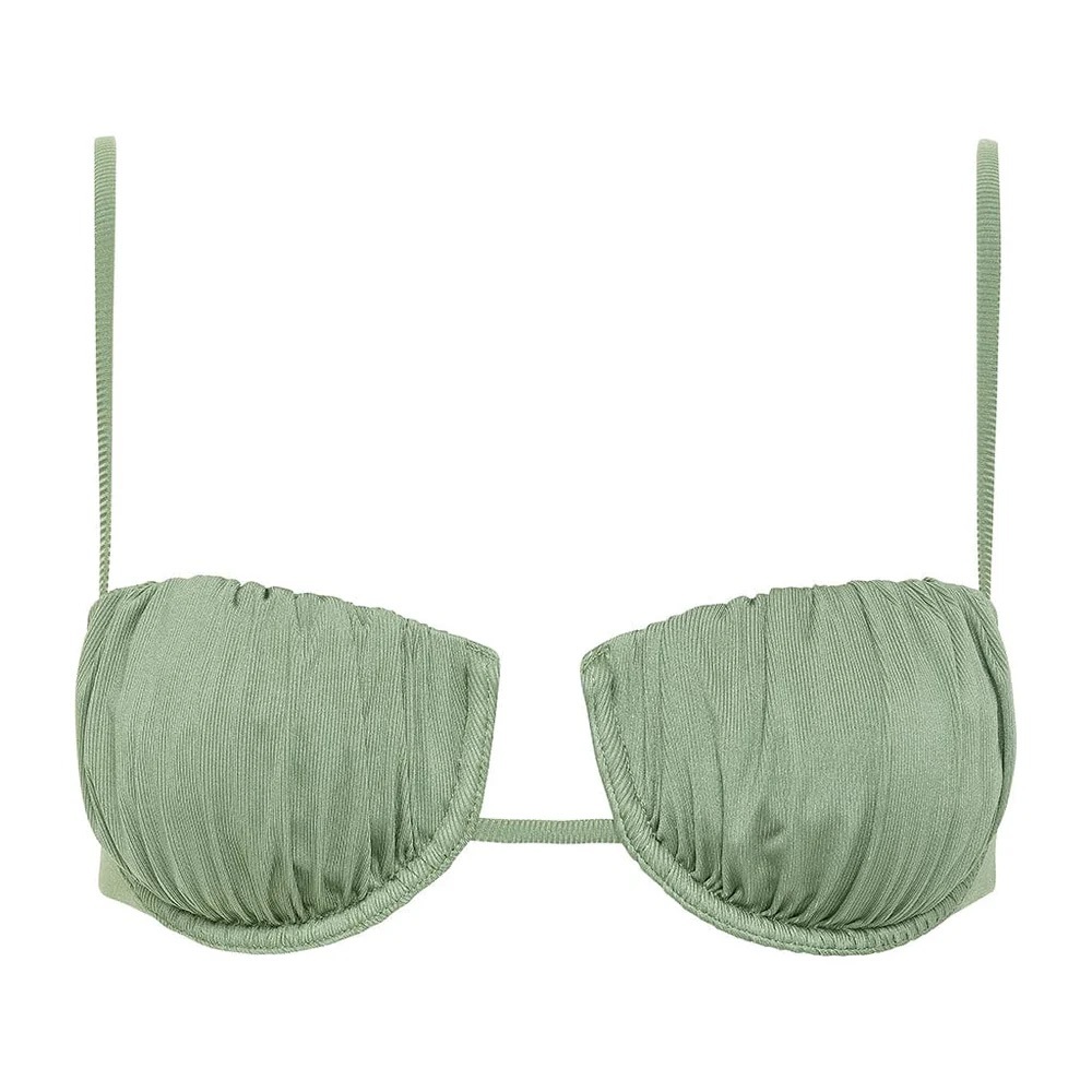 NWT MONTCE Sage rib petal bikini top size L